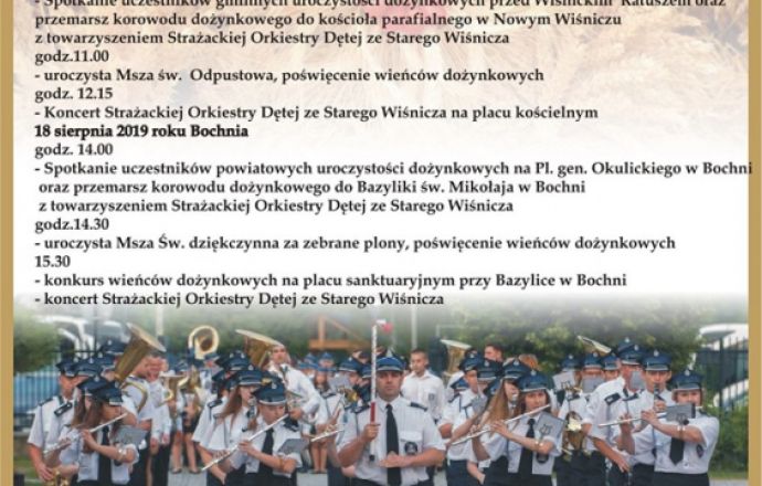 Zapraszamy na dożynki w Wiśniczu i Bochni