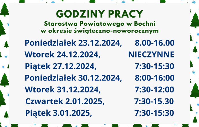 Godziny pracy Starostwa